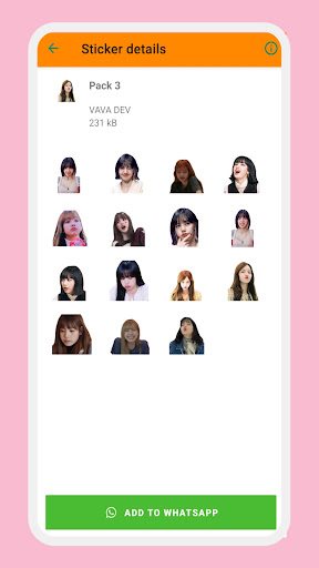 Android application Lisa Blackpink WAStickerApps screenshort
