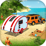 Camper Caravan Truck Driving Simulator:Beach Games icon