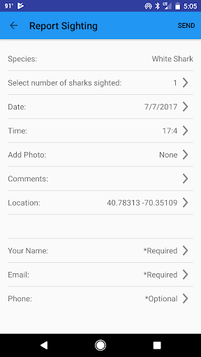 Sharktivity - White Shark App screenshot