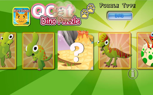 Android application QCat Toddler Dino Puzzle screenshort