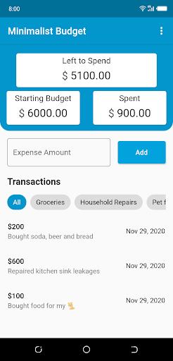 Minimalist Budget App