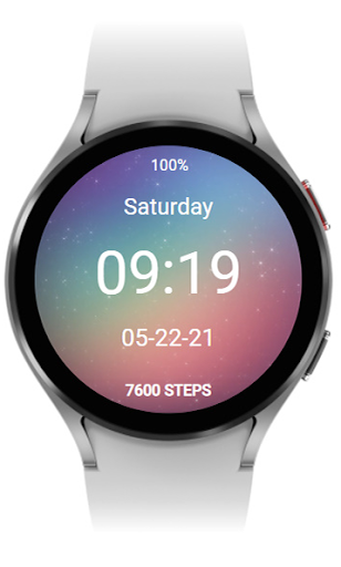 Android application Rainbow Galaxy Stars Watchface screenshort