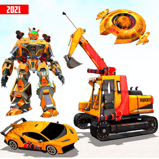 Grand Excavator Robot Car Transform Game 2021