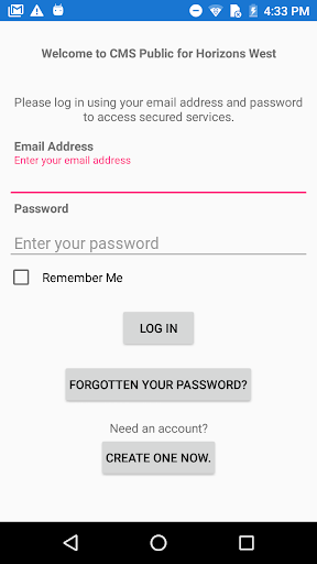 Android application Horizons West screenshort