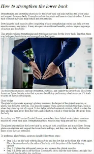 Exercises for Back Pain Tips