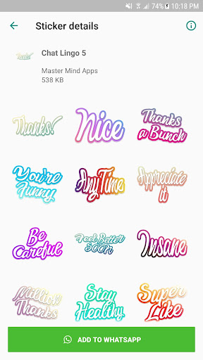 Chat Lingo Text Stickers - WAS Screen 3