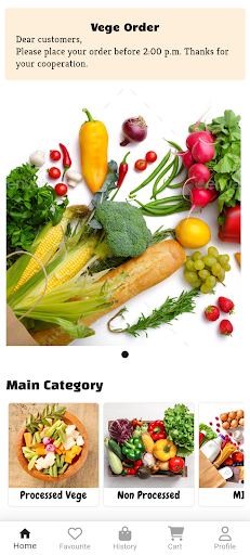 Android application Vege Order screenshort