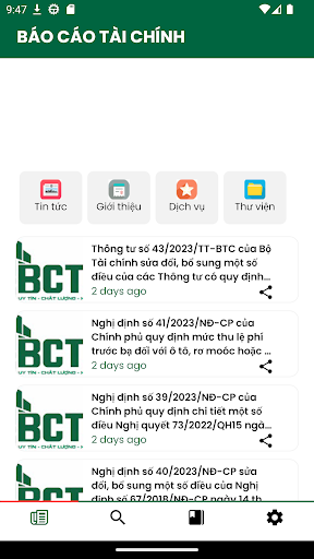 Android application Báo Cáo Tài Chính - BCTC screenshort