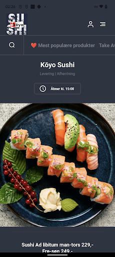 Android application Koyo Sushi DK screenshort