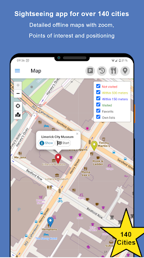 Android application Sightseeing Limerick screenshort