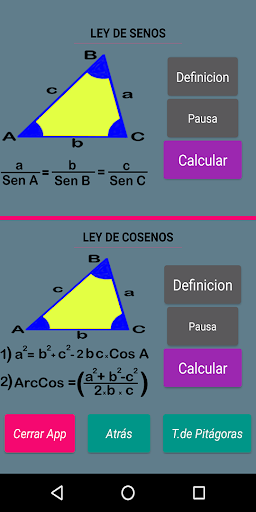 Ley de Senos y Cosenos,cálculo Screen 2