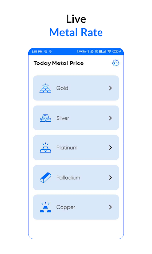 Android application Live Metal Price screenshort