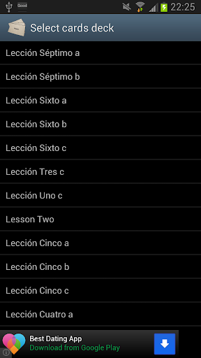 Android application Flash Cards screenshort