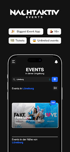 Android application Nachtaktivevents screenshort