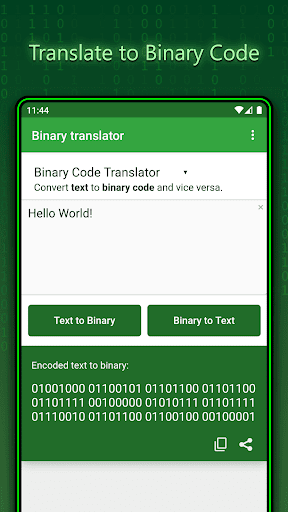 Android application Binary Translator screenshort