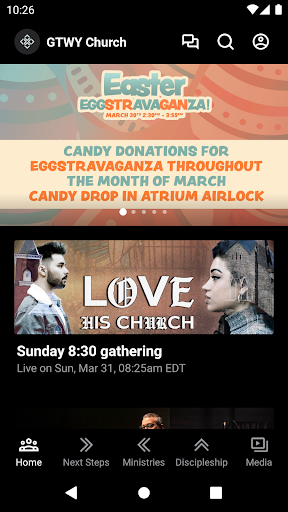 Android application gtwy.church screenshort