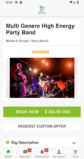 Android application Arrive Booking Agency screenshort