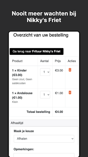 Android application Nikky's Friet screenshort