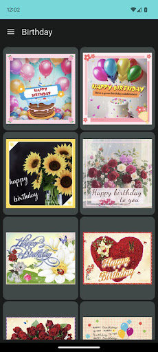 Greeting cards Screen 3