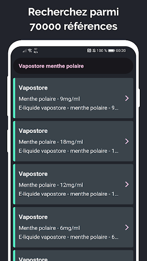 Android application Quel e-liquide choisir ? screenshort