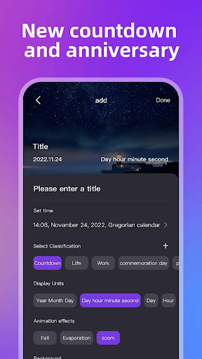 Countdown time widget for home Screen 3