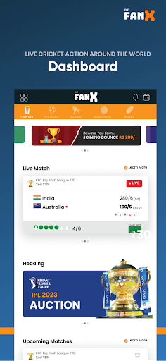 The FanX: Live Fantasy Cricket Screen 2