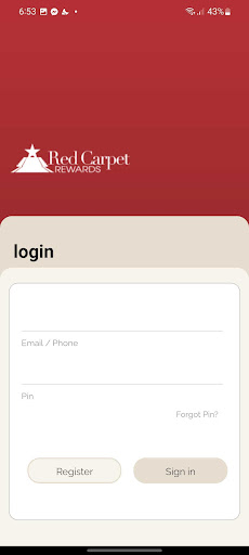 Android application Red Carpet Rewards screenshort