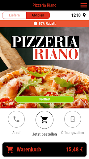Android application Pizzeria Riano screenshort