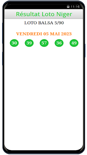 Résultat LOTO BALSA 5/90 Niger Screen 2
