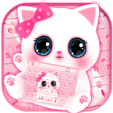 Pink Cute Kitty Keyboard Theme icon