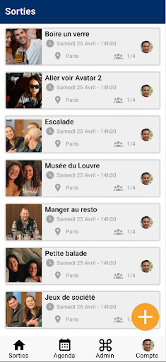 Android application APP - Sorties screenshort