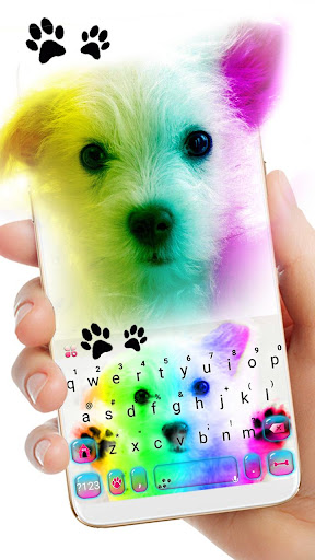 Android application Cute Colorful Puppy Keyboard T screenshort