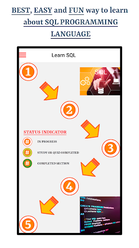 Android application Learn SQL screenshort