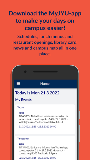 Android application MyJYU screenshort
