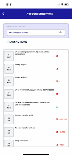 Balaji Mobile Banking Screen 2