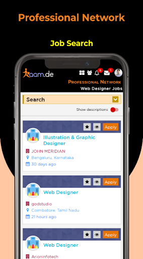 Kaam De: Job Search, Find Work Screen 2