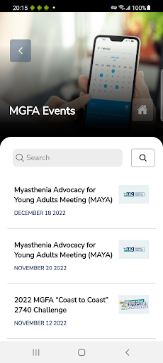 MGFA MyMG Mobile App Screen 3