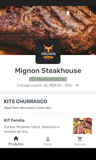 Android application Mignon Steakhouse screenshort