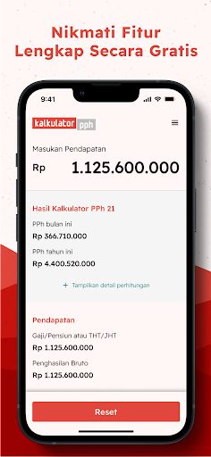 Kalkulator PPH 21 Screen 3