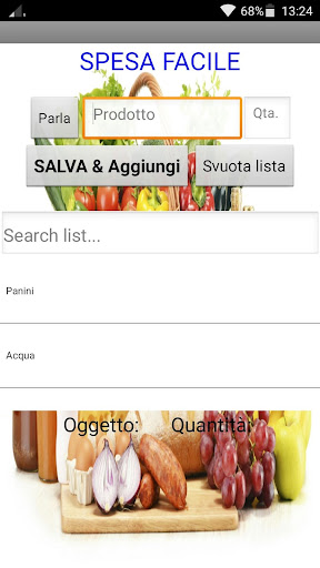 Android application Lista della spesa screenshort