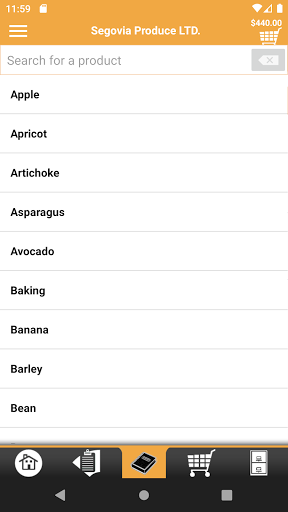 Segovia Produce Checkout App Screen 2
