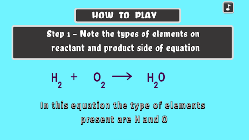 Android application Balancing Chemical Equations screenshort