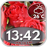 Roses Clock and Weather Widget icon