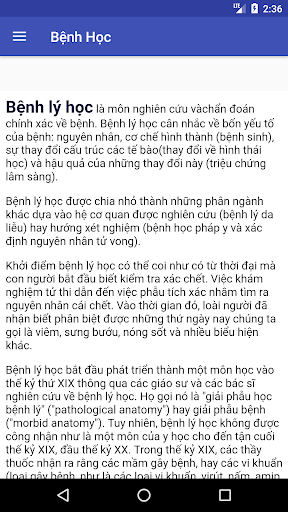 Android application Bệnh học (Benh Hoc) screenshort