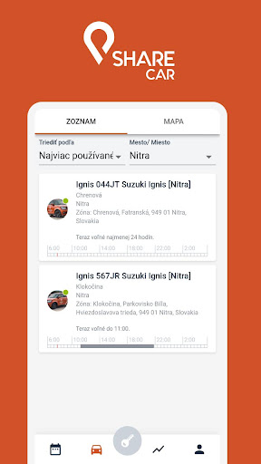 Android application SHARE CAR screenshort