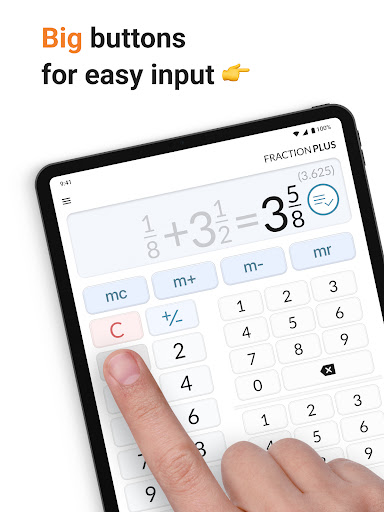 Screenshot of Fraction Calculator Plus