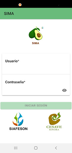 Android application SIMA screenshort