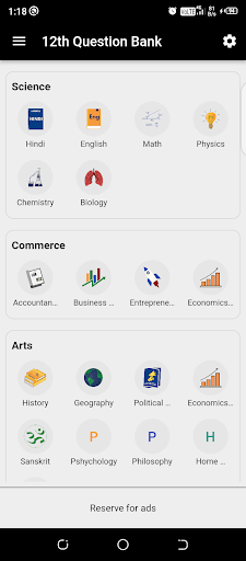 Android application 12th Question Bank screenshort