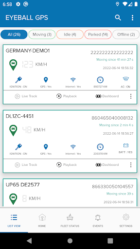 EYEBALL GPS Screen 2