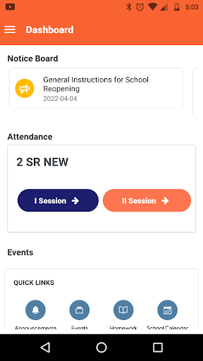 Android application Vivekam CBSE School screenshort